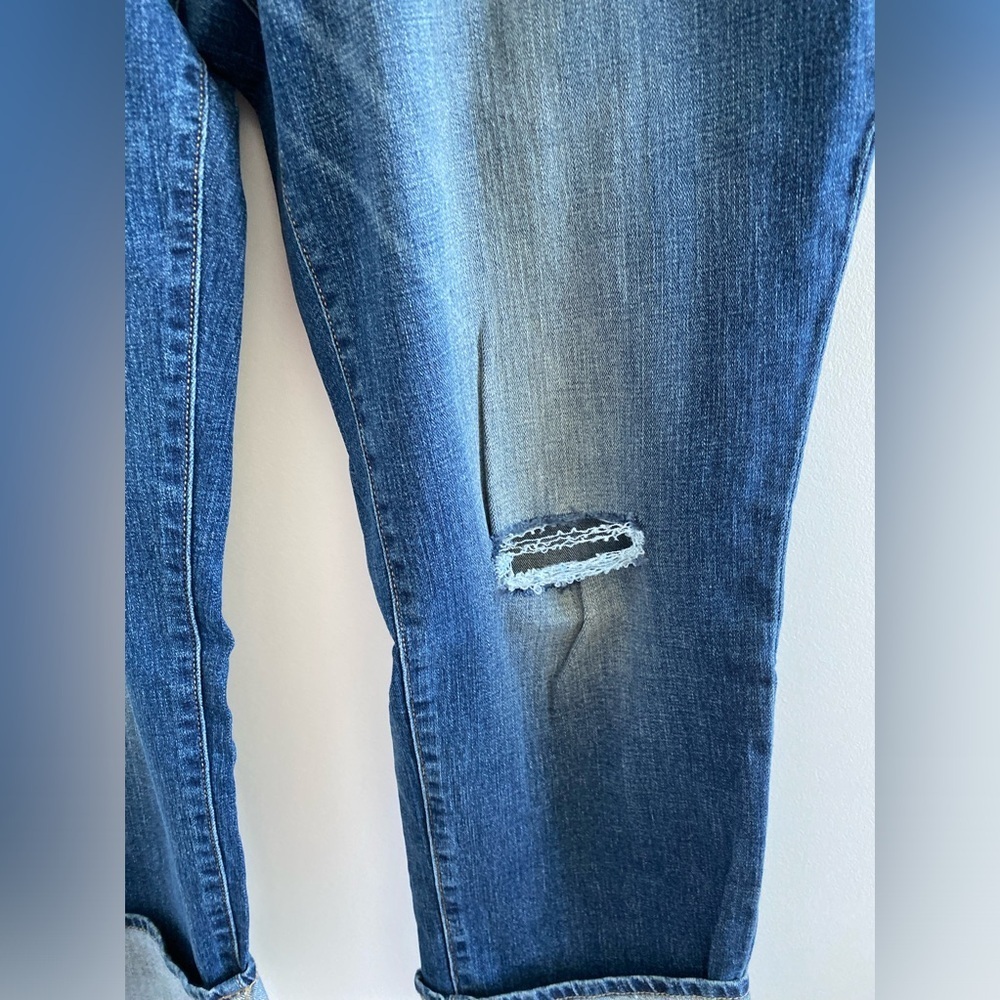 Old Navy Blue Boyfriend Straight Cropped Cuffed Hem Jeans Size 18 NEW - Picture 7 of 10